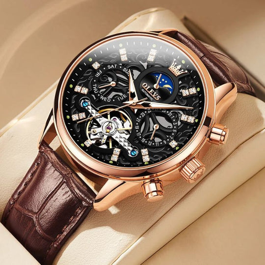 Ralph™- Mechanical Automatic Watch with Leather Strap