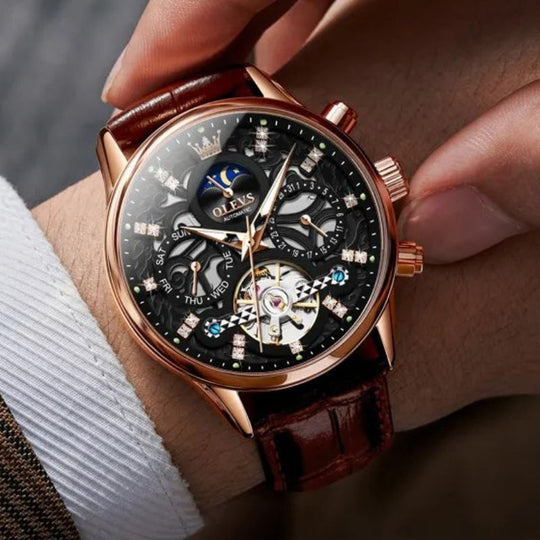 Ralph™- Mechanical Automatic Watch with Leather Strap