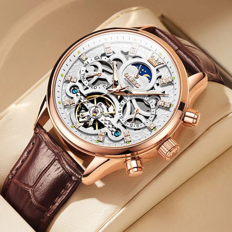 Ralph™- Mechanical Automatic Watch with Leather Strap
