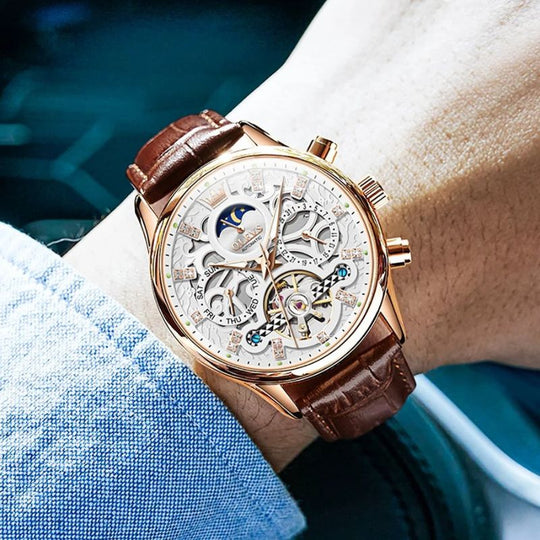 Ralph™- Mechanical Automatic Watch with Leather Strap