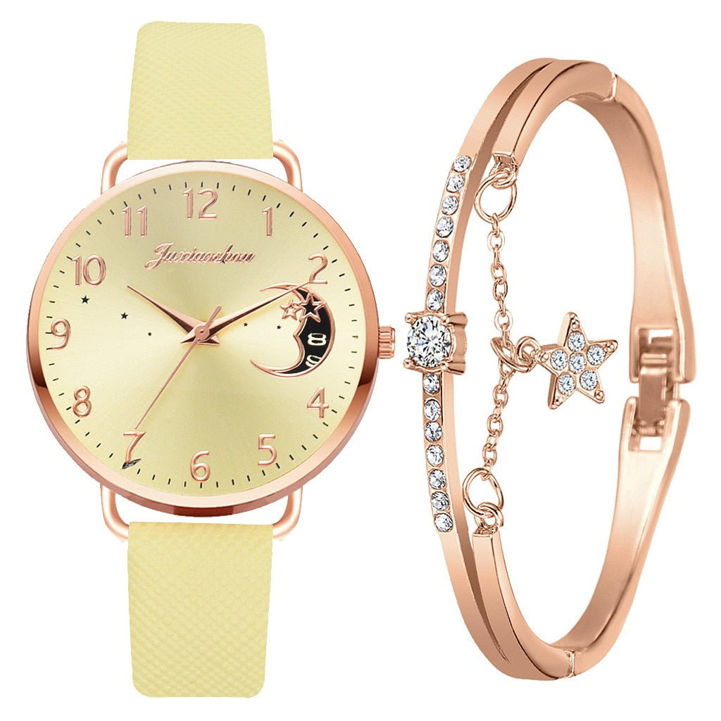 Liam - Set with Watch and Bracelets with Moon Phase Dial