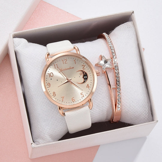 Liam - Set with Watch and Bracelets with Moon Phase Dial
