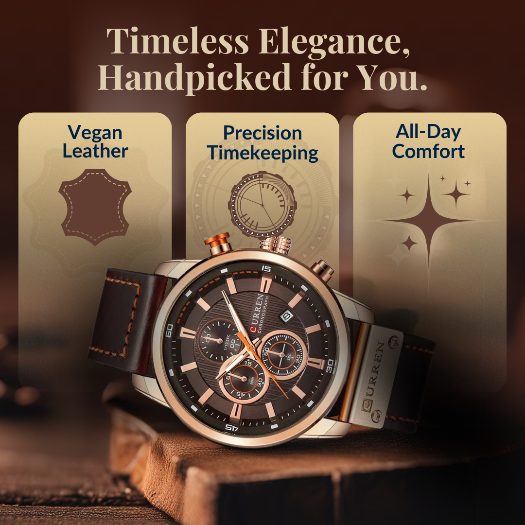 Ralph Watches® - Elegant Quartz Watch with Leather Band