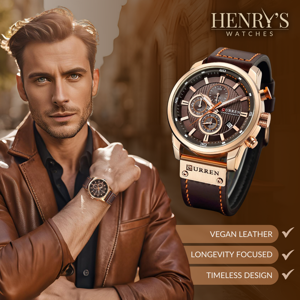 Ralph Watches® - Elegant Quartz Watch with Leather Band