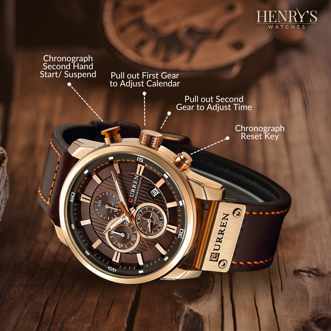 Ralph Watches® - Elegant Quartz Watch with Leather Band