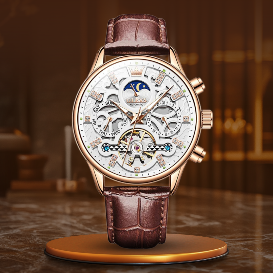 Ralph Watches® - Mechanical Automatic Watch with Leather Strap